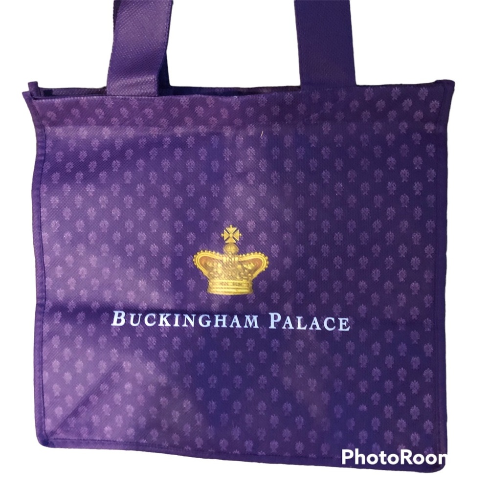Buckingham Palace Royal Collections Shop Gift Bag Euc Purple With Crown